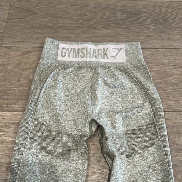 GYMSHARK Washed Khaki Marl/Blush Nude Flex High Waisted Active Leggings Size S - Picture 5 of 13